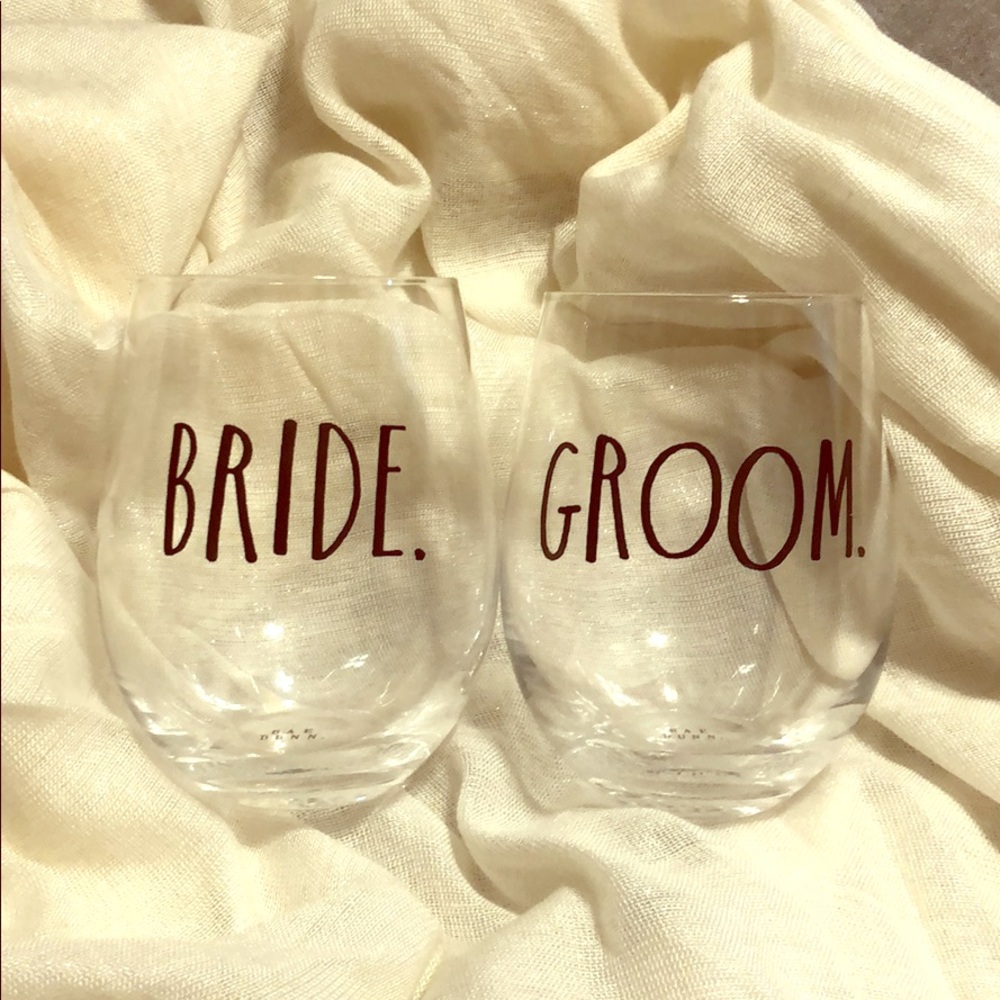 Rae Dunn Bride & Groom Wine Pair